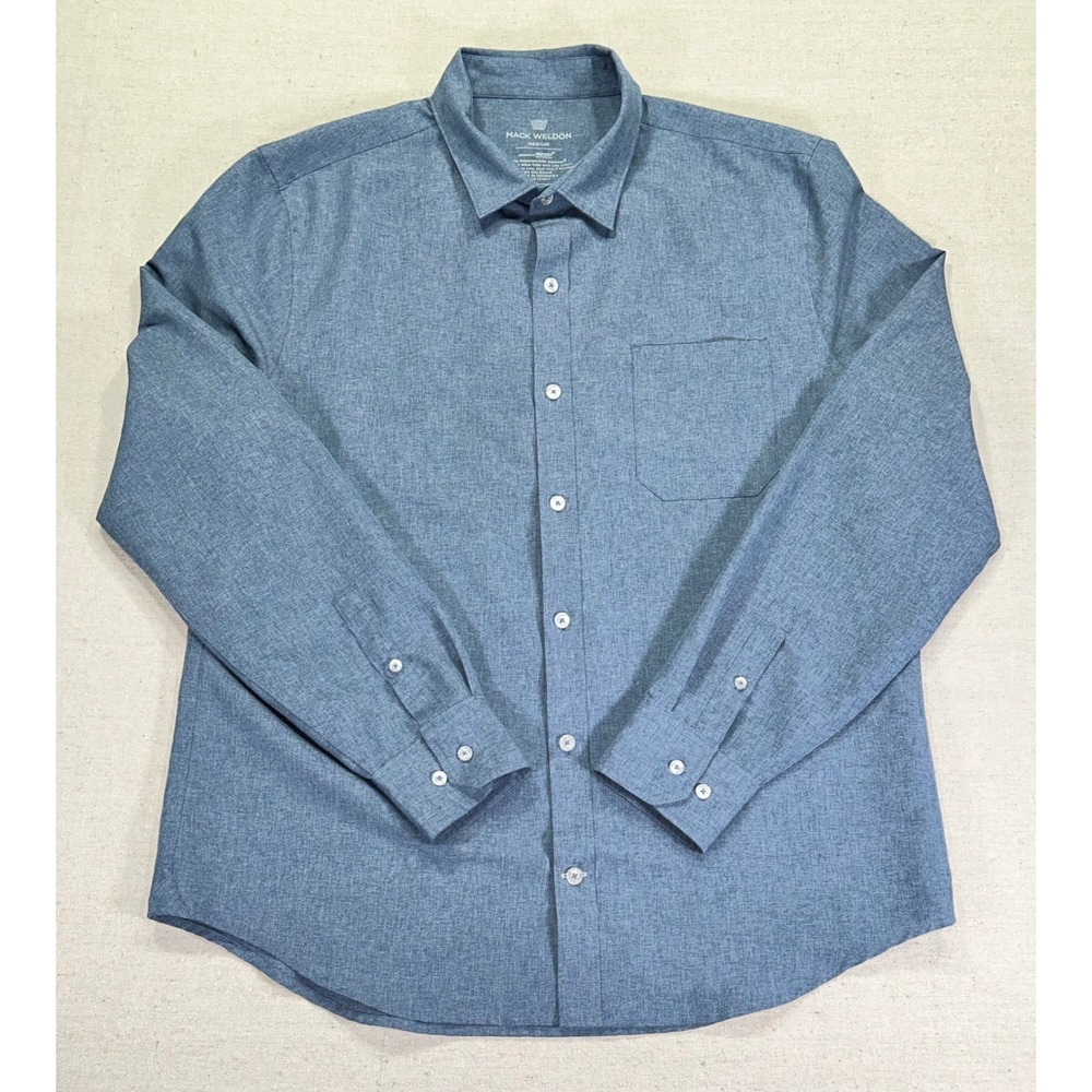 MACK WELDON Men's Medium Button Long Sleeve Dress Shirt Office Casual Wear